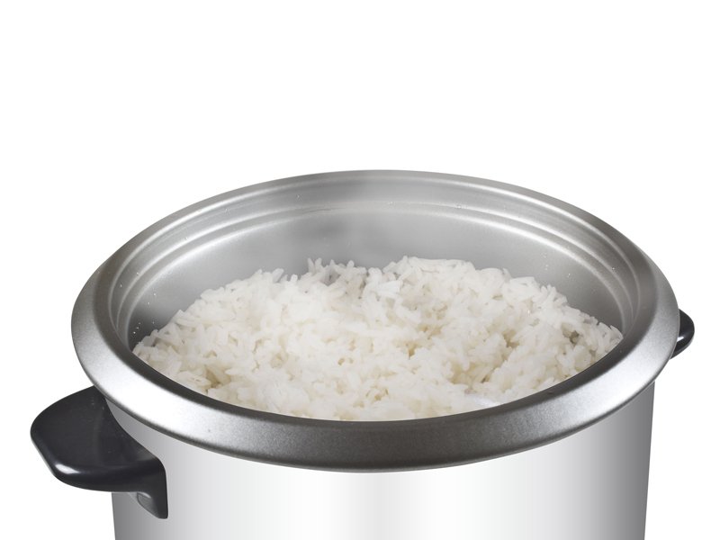 Beper - Rice Cooker et Cuiseur à Vapeur 2en1 en Acier, Capacité 1L pour  625gr de Riz, Système de Maintien de la Chaleur, Mesureur et Cuillère -  Argent