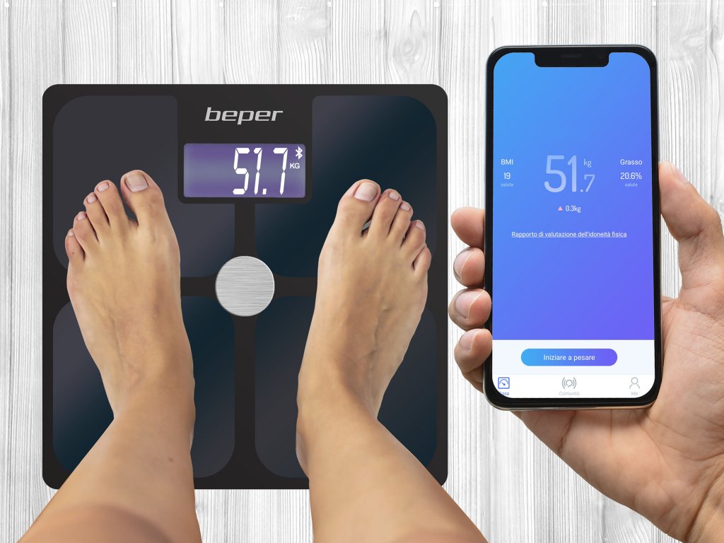 Electrical impedance body scale with App - Beper